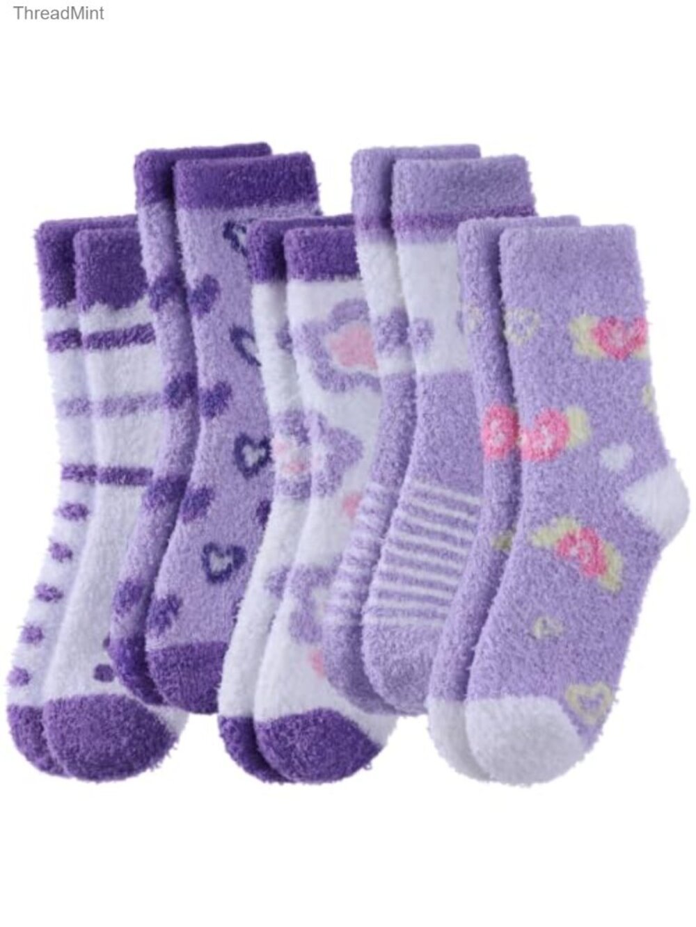 Fuzzy Slipper Socks Women Microfiber Plush Heart Winter Warm Cozy